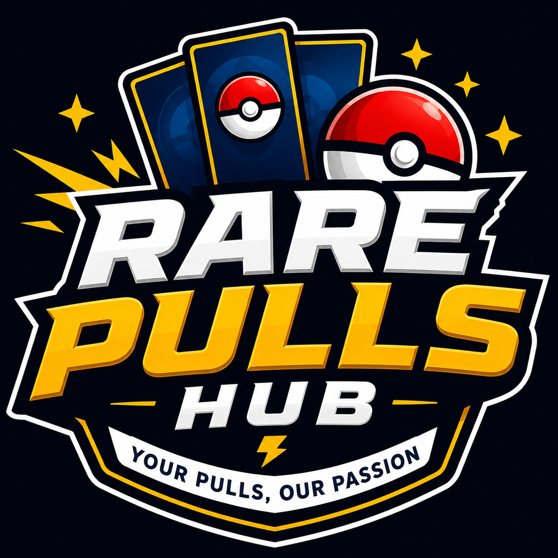 Rare Pulls Hub logo – authentic Pokémon cards, booster boxes and collectibles