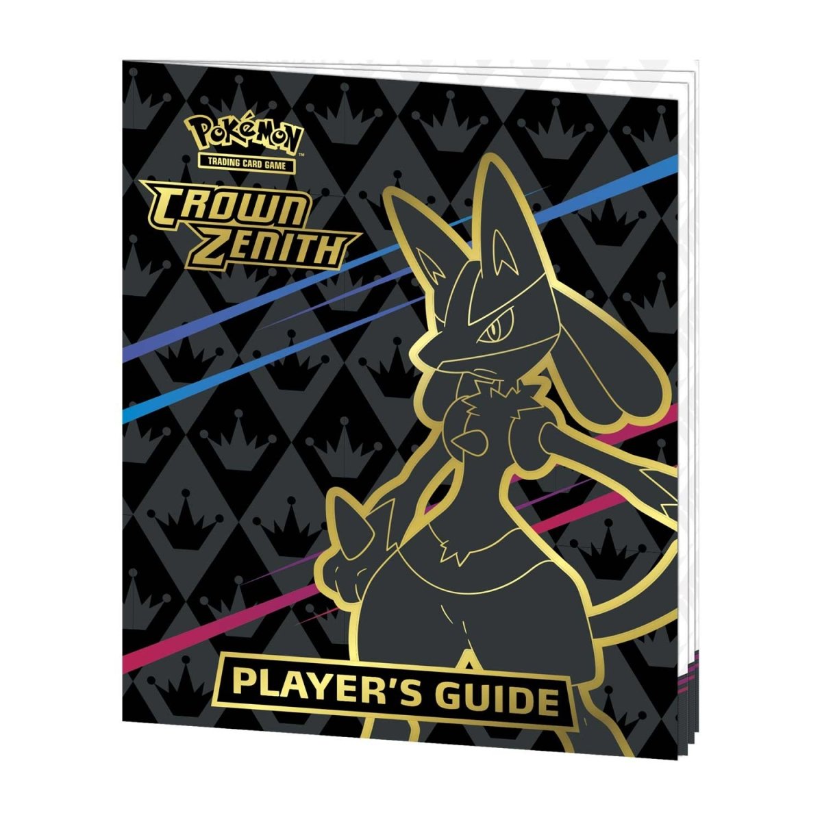 Pokémon TCG Crown Zenith Player's Guide booklet featuring Lucario artwork