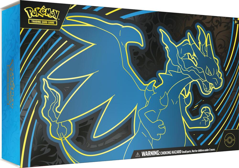 Front view of the Pokémon TCG Mega Charizard X ex Ultra-Premium Collection box packaging featuring official Charizard artwork.