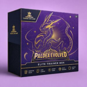 Pokemon Paldea Evolved Elite Trainer Box with booster packs, sleeves and collector accessories