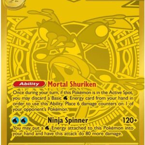 Pokémon TCG Chaos Rising Mega Greninja ex Mega Hyper Rare gold card 122/086.