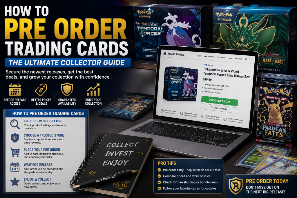 A step-by-step collector guide explaining how to pre order trading cards and secure sealed booster boxes from trusted retailers