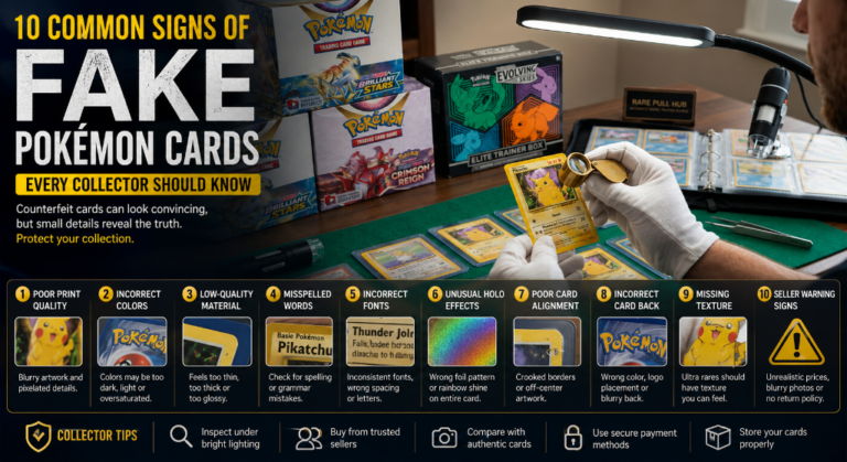 A comprehensive collector tutorial on how to spot fake Pokémon cards using a jeweler loupe to inspect card textures inside a secure room