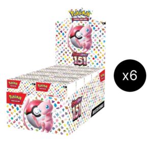 Sealed Pokémon TCG Scarlet and Violet 151 Booster Bundle Display Case containing 6 boxes with Mew artwork