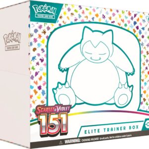 Factory sealed Pokémon TCG Scarlet and Violet 151 Elite Trainer Box featuring Snorlax design
