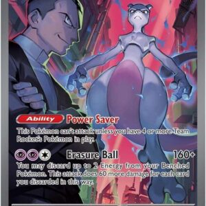Textured holofoil Pokémon TCG Team Rocket's Mewtwo ex Special Illustration Rare card from Destined Rivals featuring Giovanni