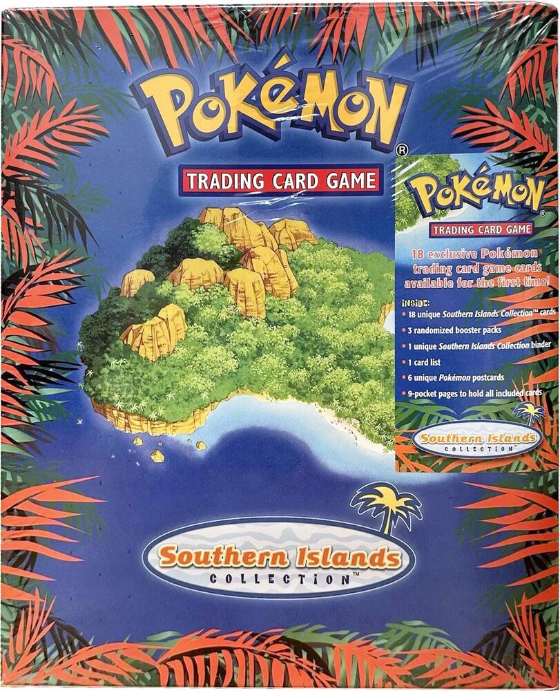 Factory sealed Pokémon TCG Southern Islands Collection Box Set featuring tropical island artwork design