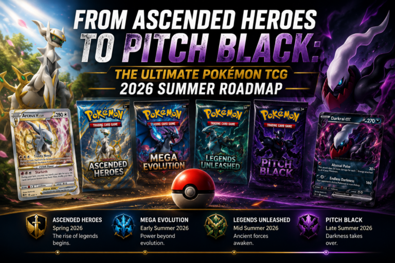 A complete roadmap for the upcoming Pokémon TCG 2026 summer set releases.