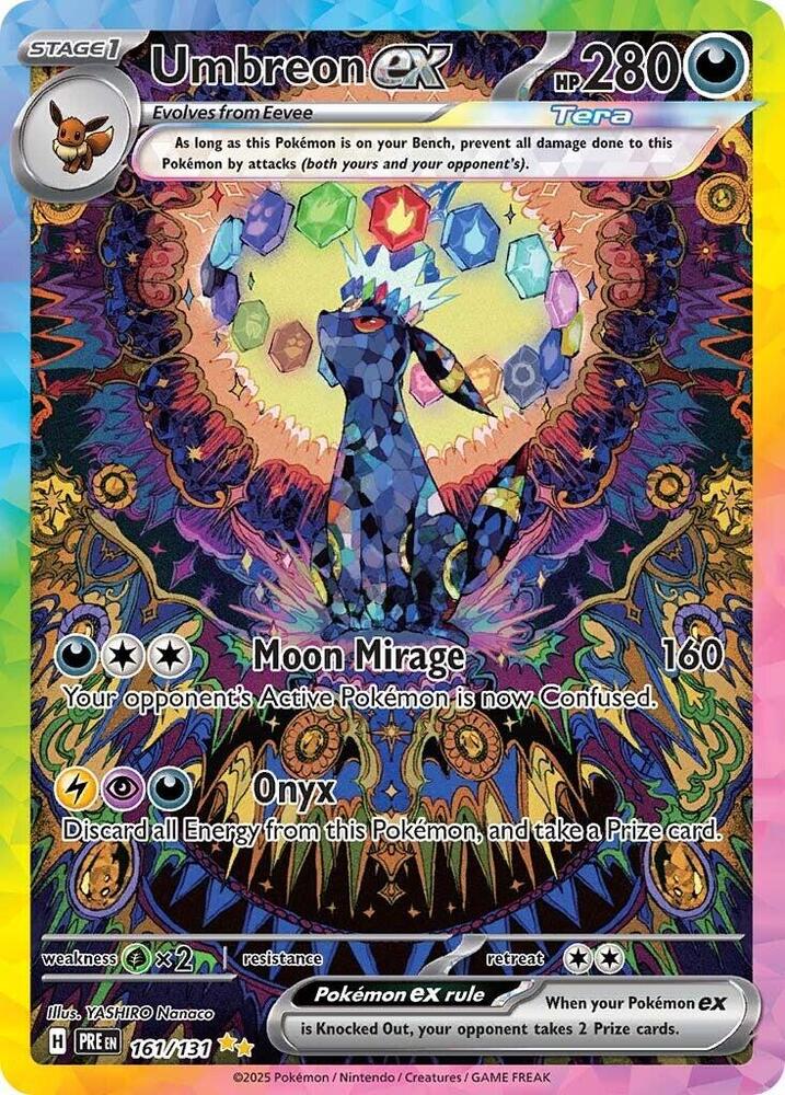 Pokémon TCG Prismatic Evolutions Umbreon ex Special Illustration Rare card 161/131.