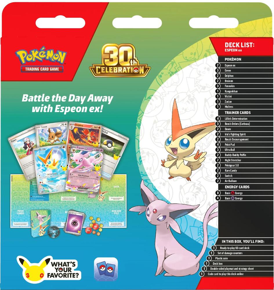 30th celebration espeon deck packaging back view