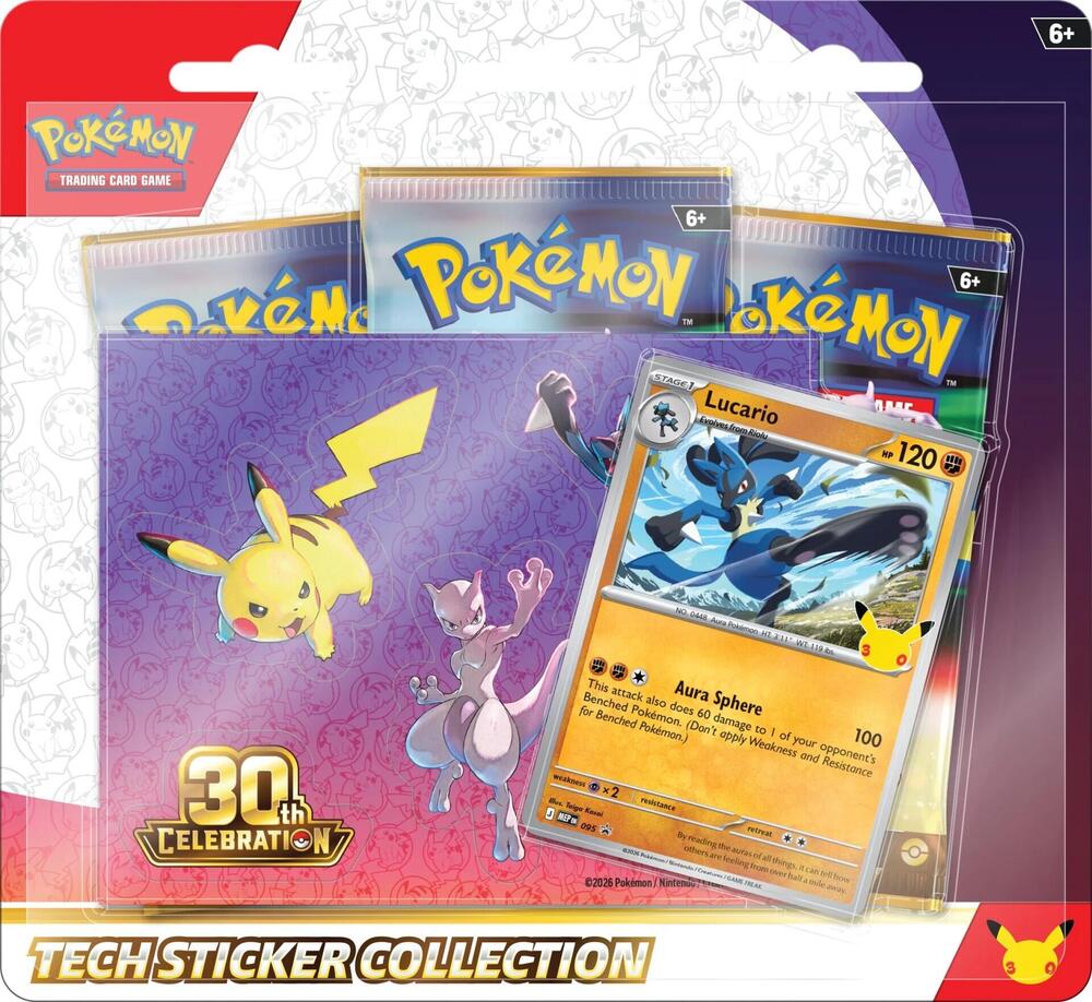 lucario sticker collection presale 30th celebration pokemon tcg