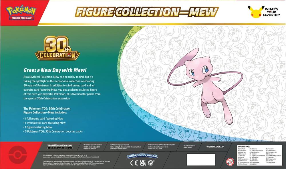 30th celebration mew figure collection box back view