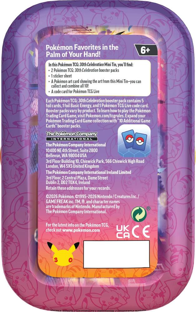30th celebration umbreon mini tin packaging back view