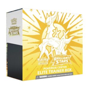 Brilliant Stars Pokemon Center Elite Trainer Box sealed packaging featuring Arceus