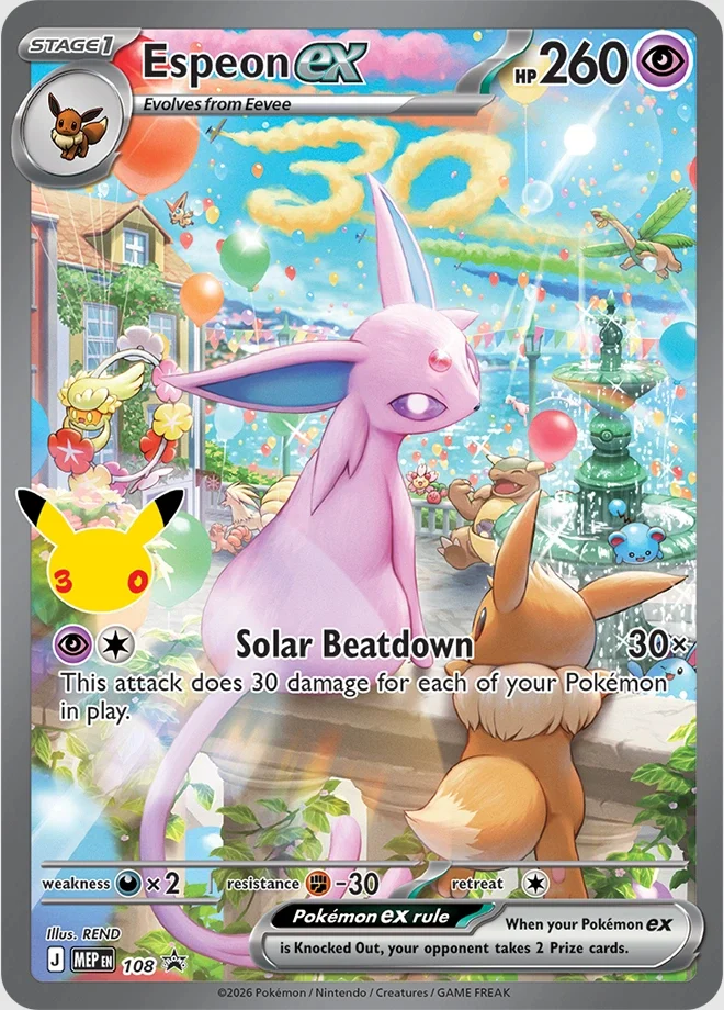 espeon ex promo card pokemon 30th celebration