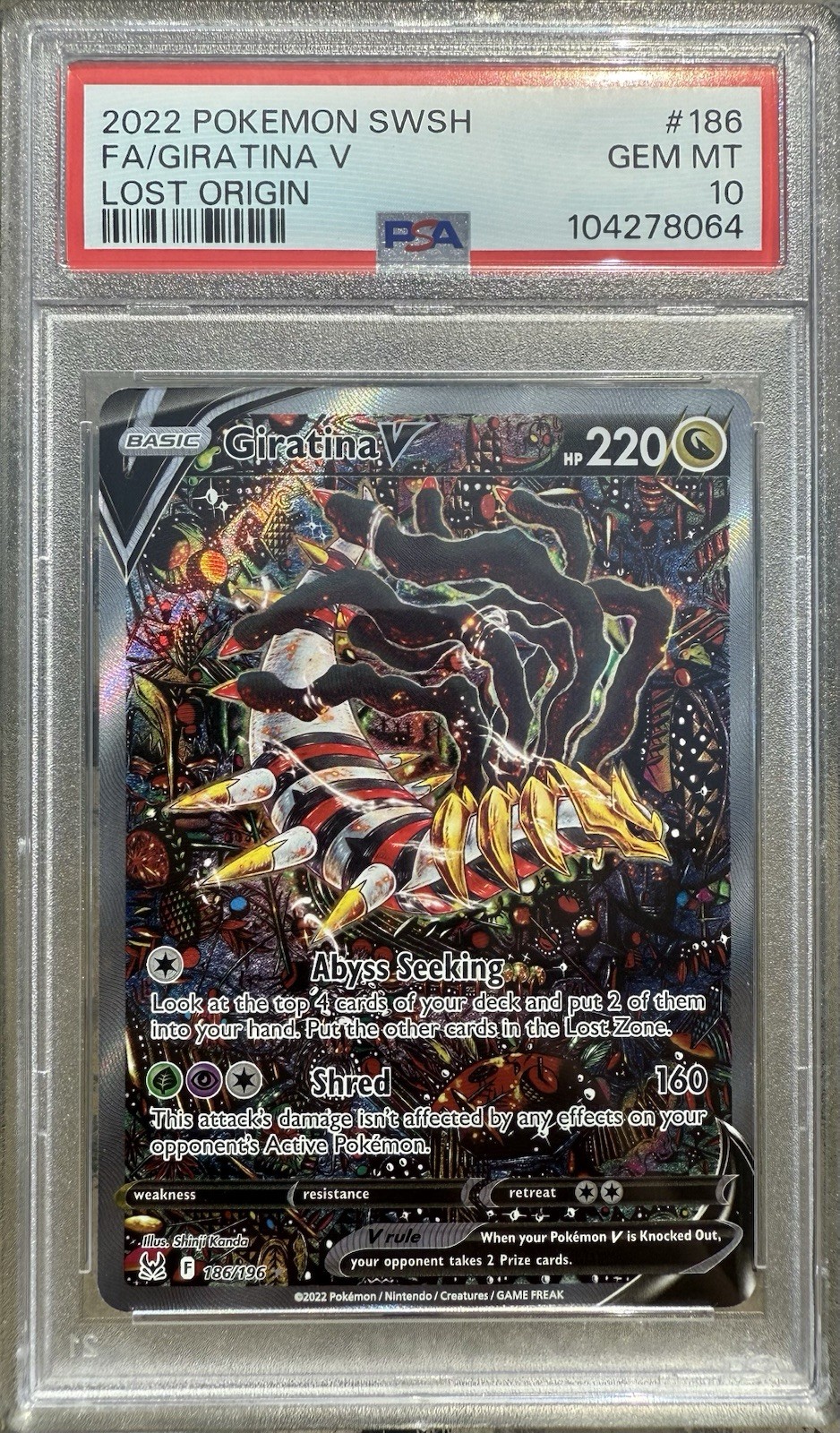 giratina v alt art psa 10 gem mint front view lost origin 186 196