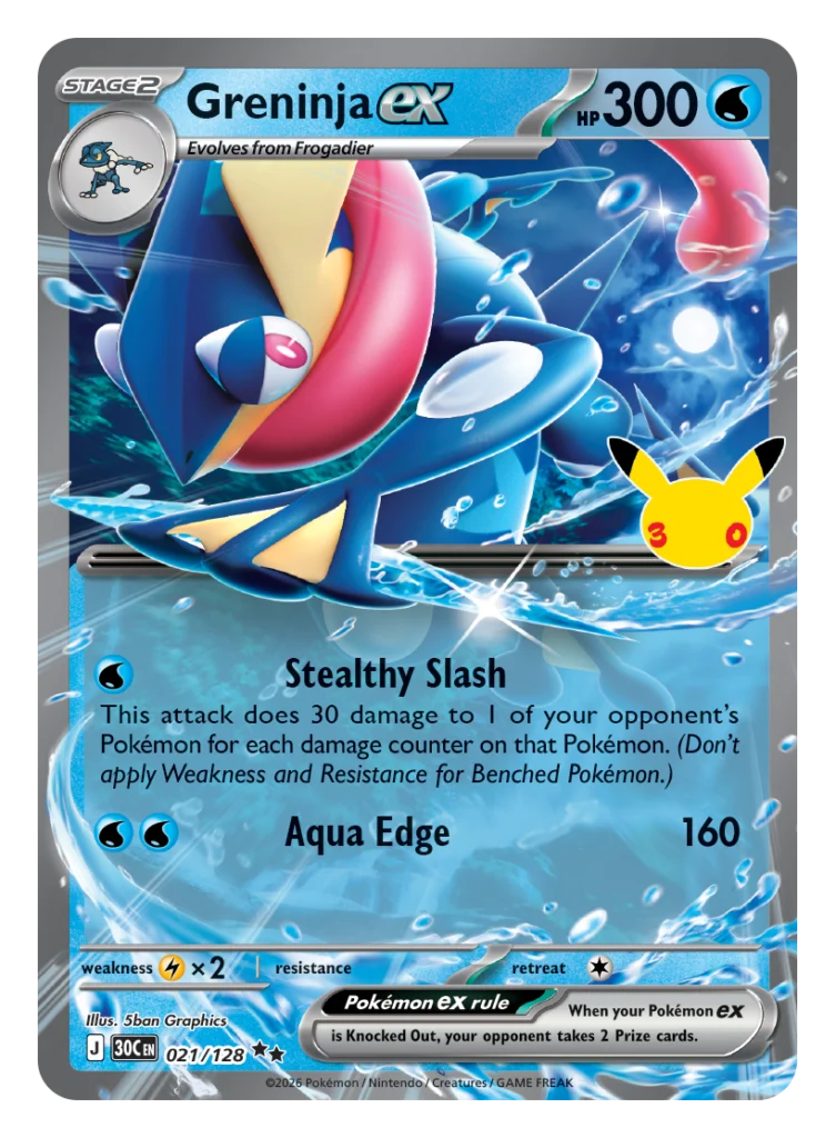 greninja ex card 30th celebration promo pokemon tcg