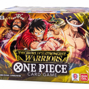 One piece op 17 booster box factory sealed display box featuring the worlds strongest warriors artwork