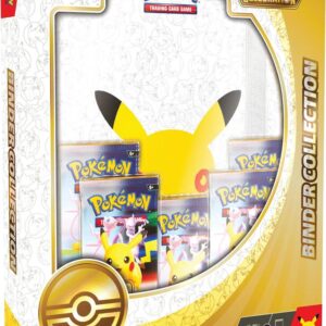 30th celebration binder collection box featuring Pikachu 9-pocket binder and booster packs