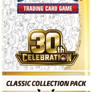 30th celebration classic collection pack gold foil booster pack featuring pikachu logo