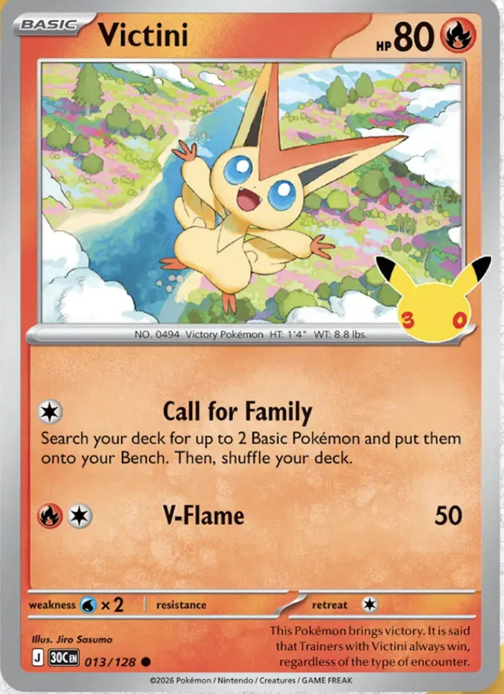victini card 30th celebration promo pokemon tcg