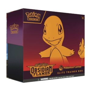 Obsidian Flames Pokemon Center Elite Trainer Box sealed front view featuring Charmander artwork