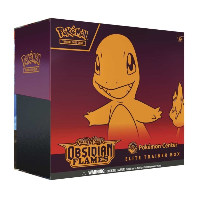 Obsidian Flames Pokemon Center Elite Trainer Box sealed front view featuring Charmander artwork